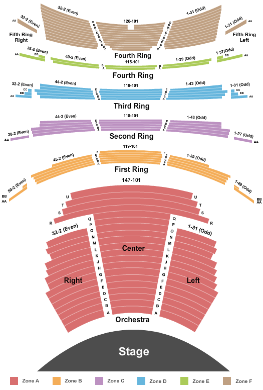 Seating Chart David H Koch Theater New York, New York